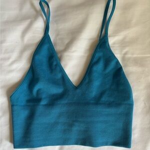 NWT Aritzia Caribbean Blue V Neck Crop Tpp - Size Small